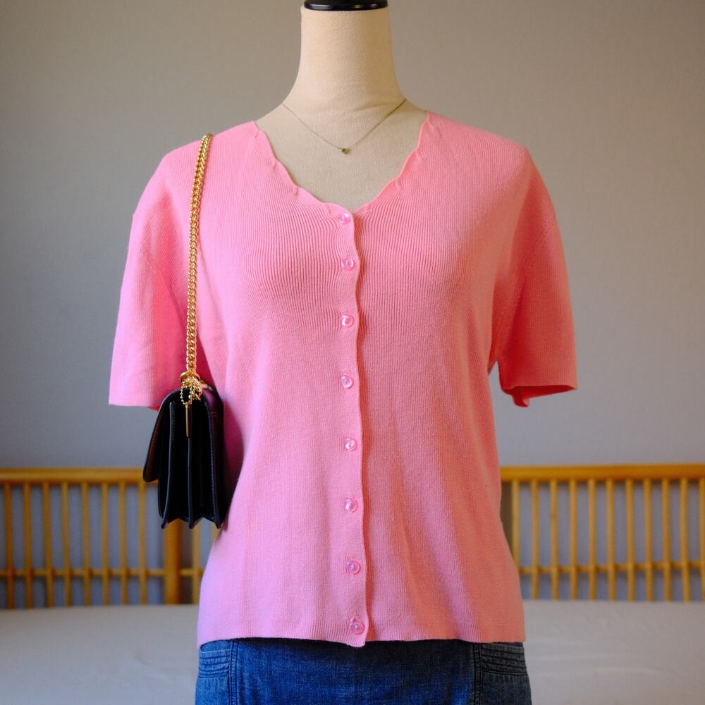 Dressbarn Knit Cardigan Top Soft Girl Barbiecore Knit